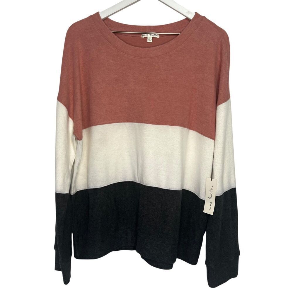 NWT Stitch Fix Nine Britton Dalia Brushed Knit Top size XL Colorblock Pullover
